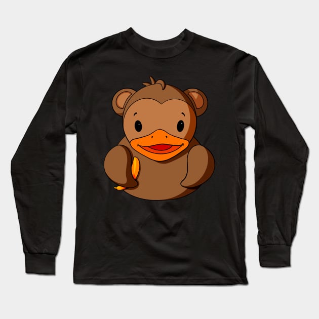 Monkey Rubber Duck Long Sleeve T-Shirt by Alisha Ober Designs